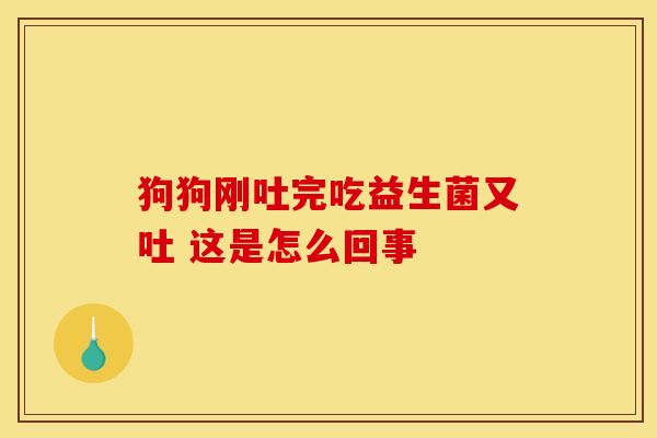 狗狗刚吐完吃益生菌又吐 这是怎么回事