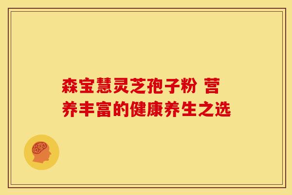 森宝慧灵芝孢子粉 营养丰富的健康养生之选