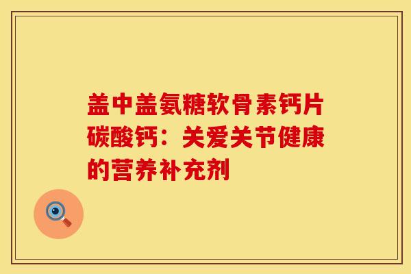 盖中盖氨糖软骨素钙片碳酸钙：关爱关节健康的营养补充剂