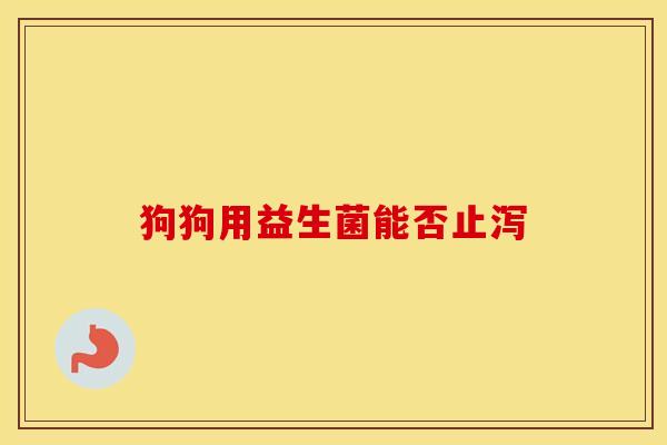 狗狗用益生菌能否止泻