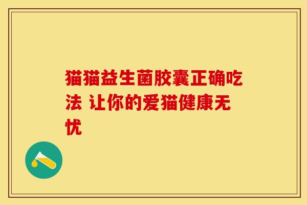 猫猫益生菌胶囊正确吃法 让你的爱猫健康无忧
