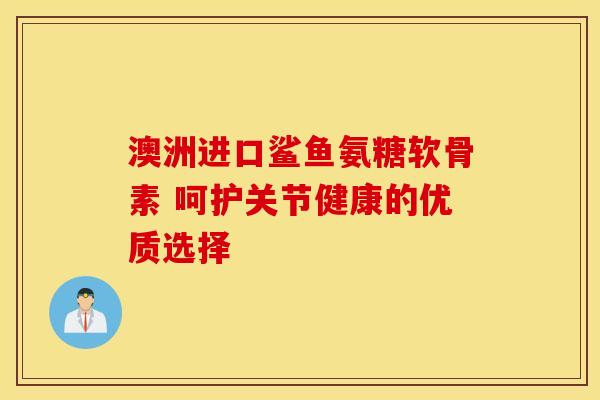 澳洲进口鲨鱼氨糖软骨素 呵护关节健康的优质选择