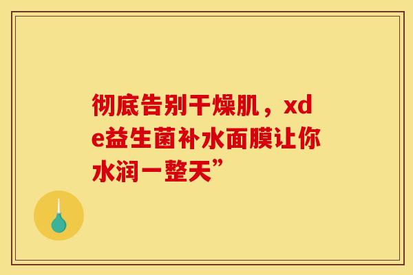 彻底告别干燥肌，xde益生菌补水面膜让你水润一整天”