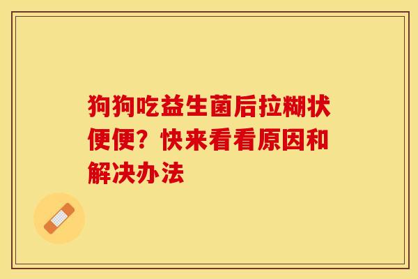 狗狗吃益生菌后拉糊状便便？快来看看原因和解决办法