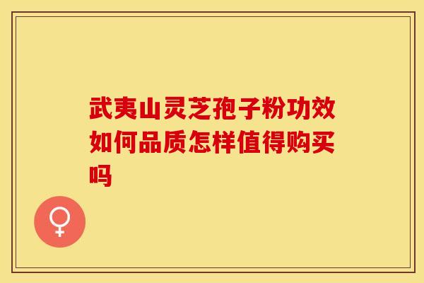 武夷山灵芝孢子粉功效如何品质怎样值得购买吗