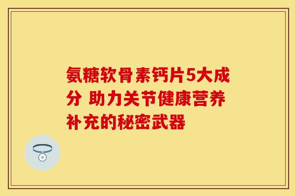 氨糖软骨素钙片5大成分 助力关节健康营养补充的秘密武器