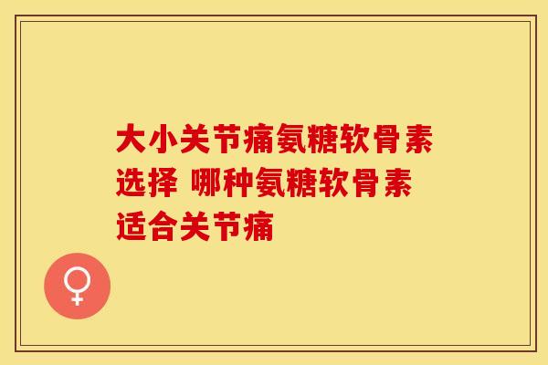 大小关节痛氨糖软骨素选择 哪种氨糖软骨素适合关节痛