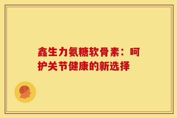 鑫生力氨糖软骨素：呵护关节健康的新选择