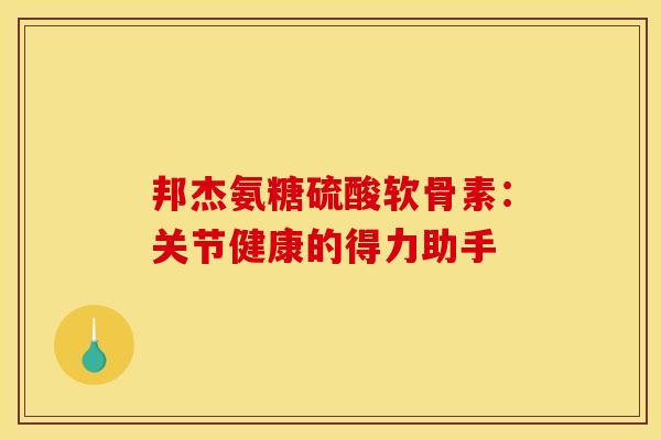 邦杰氨糖硫酸软骨素：关节健康的得力助手