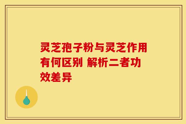 灵芝孢子粉与灵芝作用有何区别 解析二者功效差异