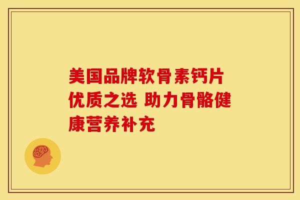 美国品牌软骨素钙片 优质之选 助力骨骼健康营养补充