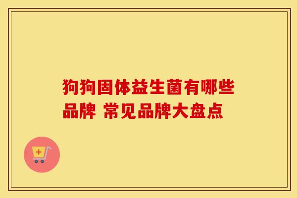 狗狗固体益生菌有哪些品牌 常见品牌大盘点