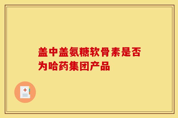盖中盖氨糖软骨素是否为哈药集团产品
