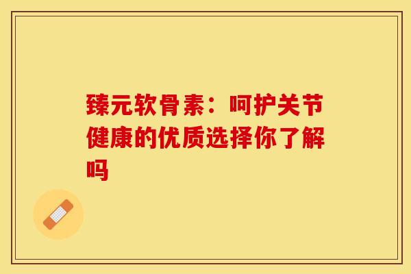 臻元软骨素:呵护关节健康的优质选择你了解吗 臻元软骨素:呵护关节健康的优质选择你了解吗