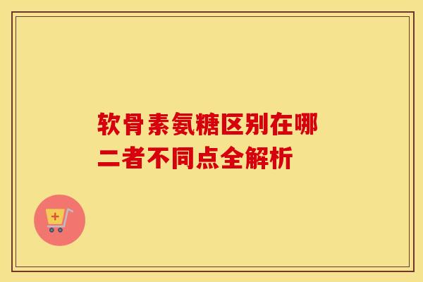 软骨素氨糖区别在哪 二者不同点全解析