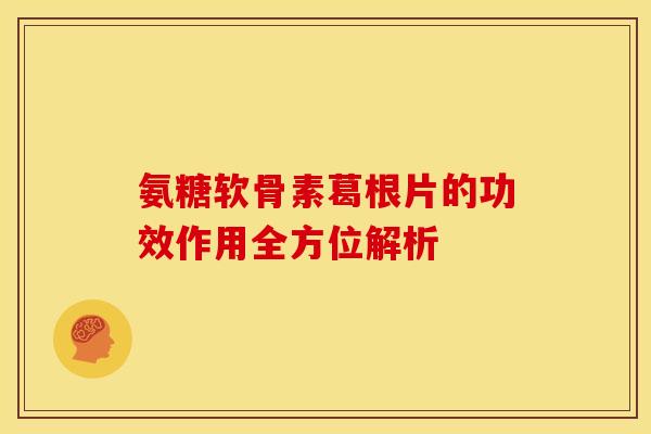 氨糖软骨素葛根片的功效作用全方位解析