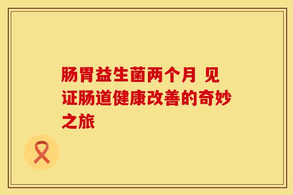 肠胃益生菌两个月 见证肠道健康改善的奇妙之旅