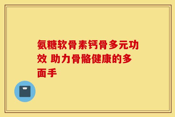 氨糖软骨素钙骨多元功效 助力骨骼健康的多面手