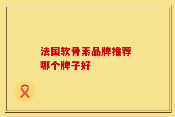 法国软骨素品牌推荐 哪个牌子好
