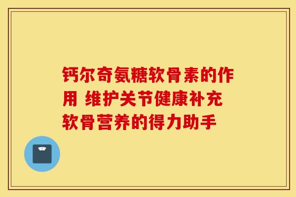 钙尔奇氨糖软骨素的作用 维护关节健康补充软骨营养的得力助手