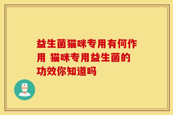 益生菌猫咪专用有何作用 猫咪专用益生菌的功效你知道吗