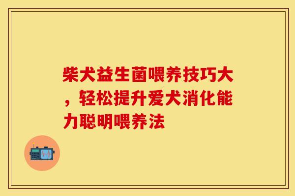 柴犬益生菌喂养技巧大,轻松提升爱犬消化能力聪明喂养法 柴犬益生菌喂养技巧大,轻松提升爱犬消化能力聪明喂养法