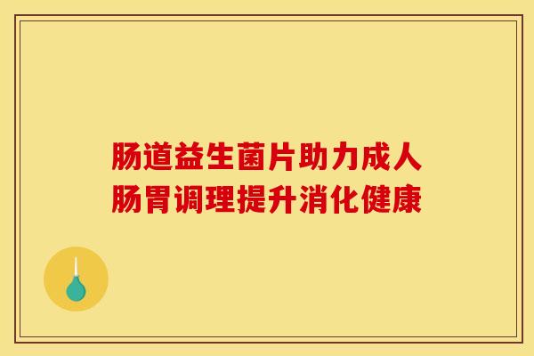 肠道益生菌片助力成人肠胃调理提升消化健康