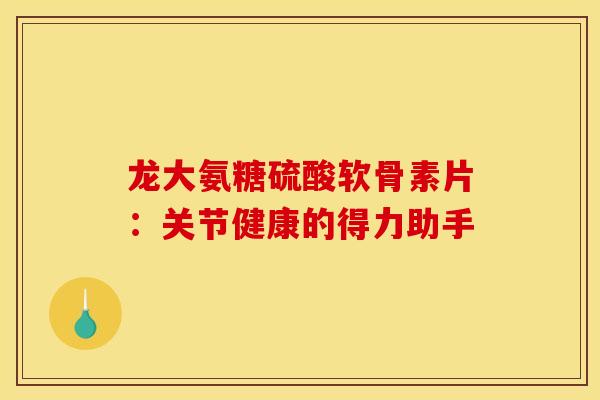 龙大氨糖硫酸软骨素片：关节健康的得力助手